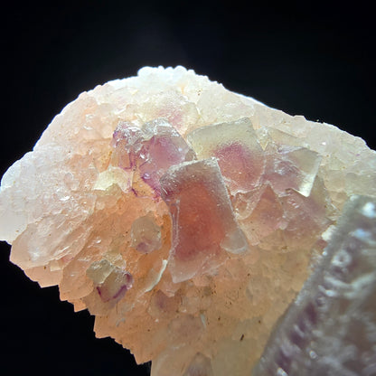 Phantom Fluorite Cube on Quartz Cluster purple green Omehane, Namibia 77*31*31mm
