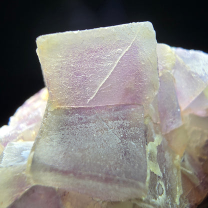 Cube de fluorite fantôme sur étape de quartz violet vert Omehane, Namibie 43*30*24mm