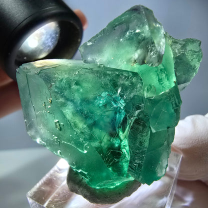 Seltene Phantom Fluorit Würfel Stufe, grün Okorusu, Namibia 40*28*20mm