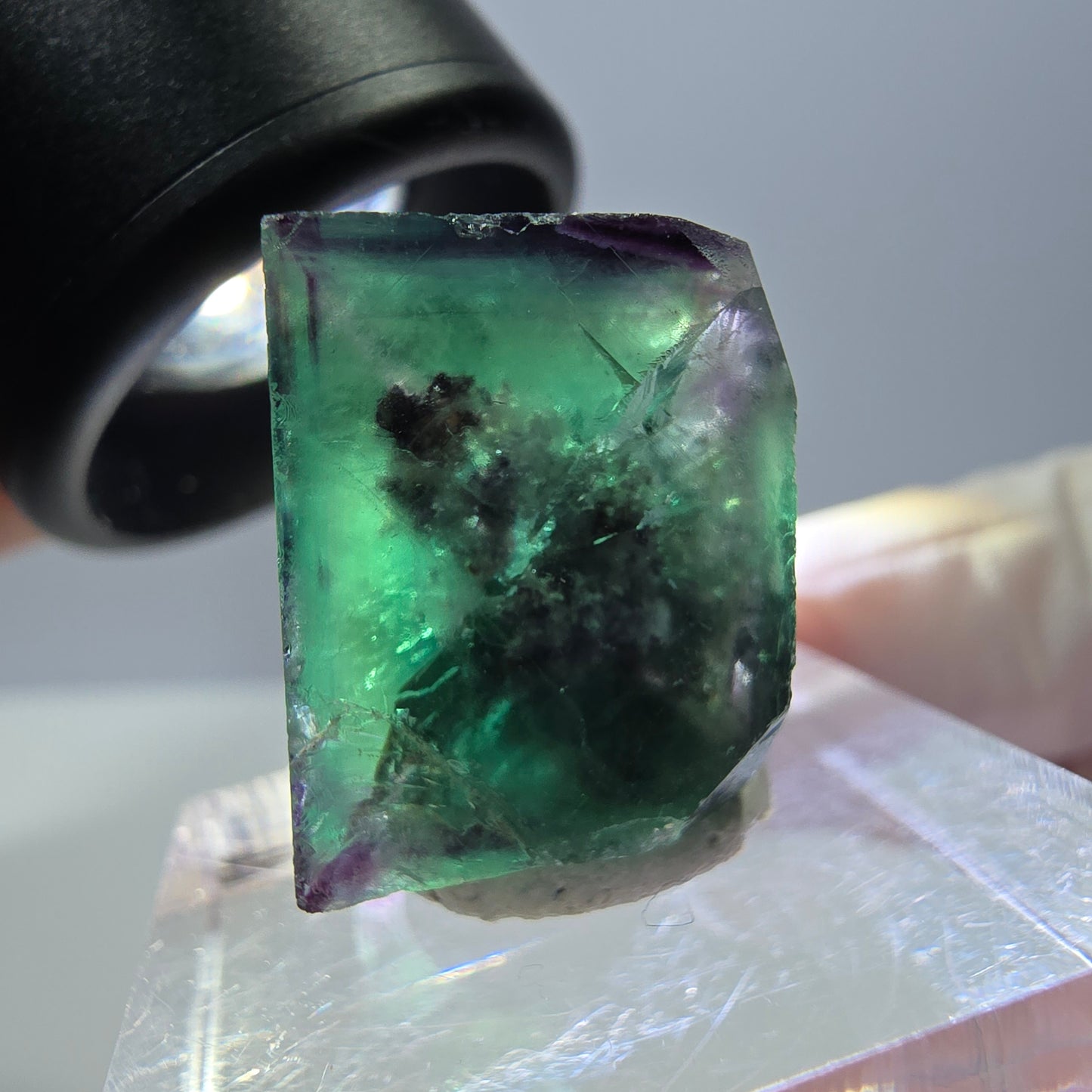 Phantom Fluorit Würfel Stufe, grün lila Okorusu, Namibia 21*18*14mm