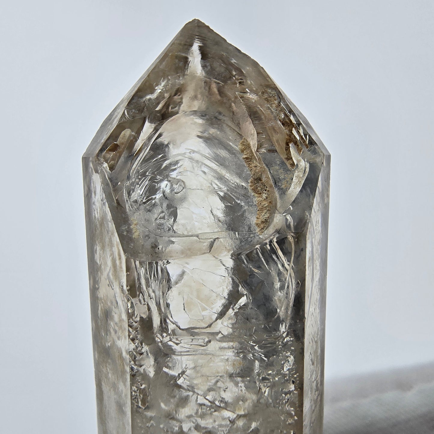 Enhydro Phantom Smoky Quartz Sceptre Tip 2x Bubble Goboboseb, Namibie 52*18*16mm 