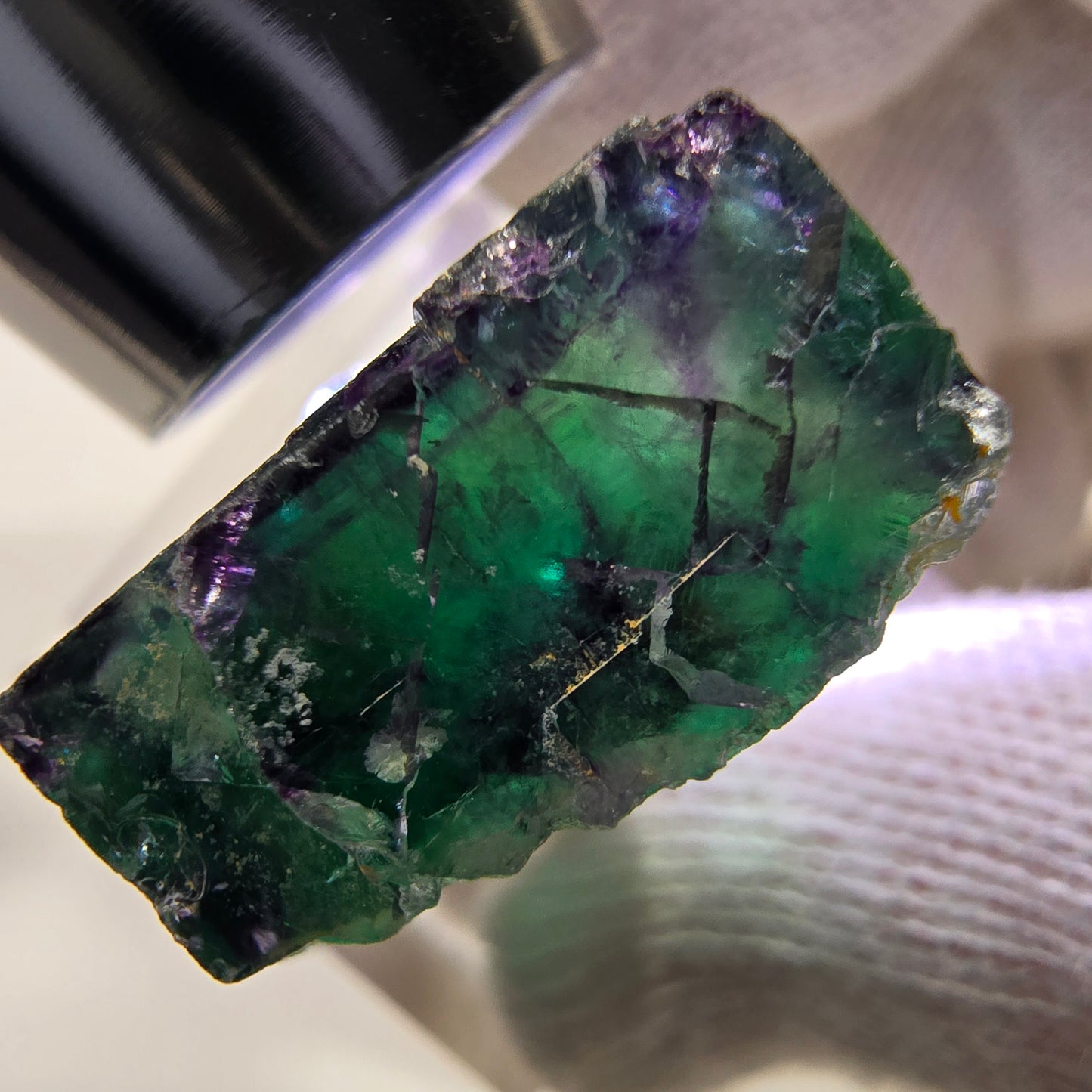 Spécimen de cube de fluorite fantôme parqueté zonal Okorusu, Namibie 34*22*16mm 