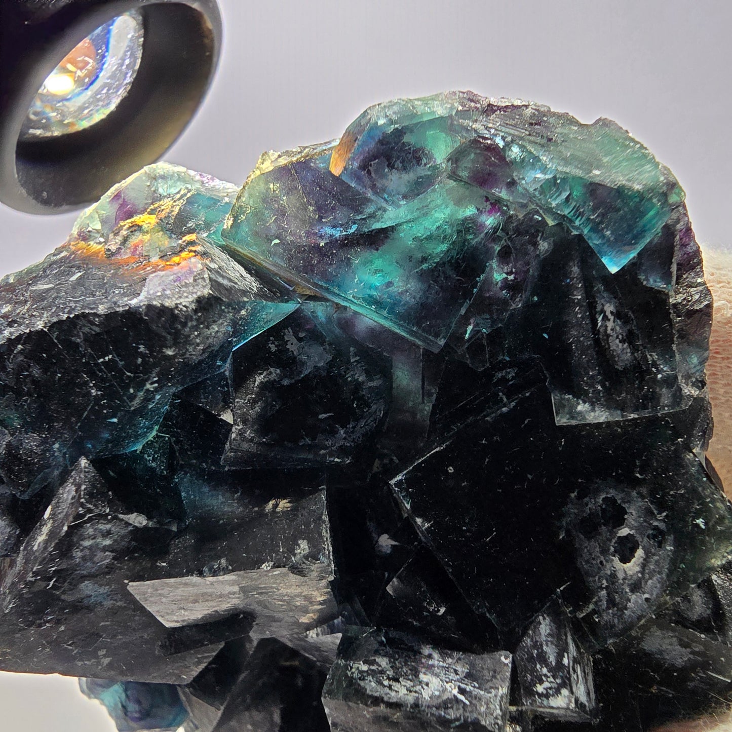 Grand spécimen de cube de fluorite fantôme, zonal – Nouvelle découverte ! Okorusu, Namibie, 116 x 72 x 30 mm 