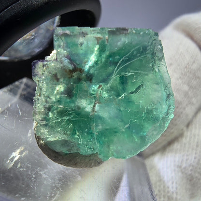 Seltener Phantom Fluorit Würfel, grün parkettiert Okorusu, Namibia 19*17*14mm