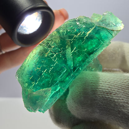Seltene Phantom Fluorit Würfel Stufe parkettiert grün Okorusu Namibia 47*41*30mm