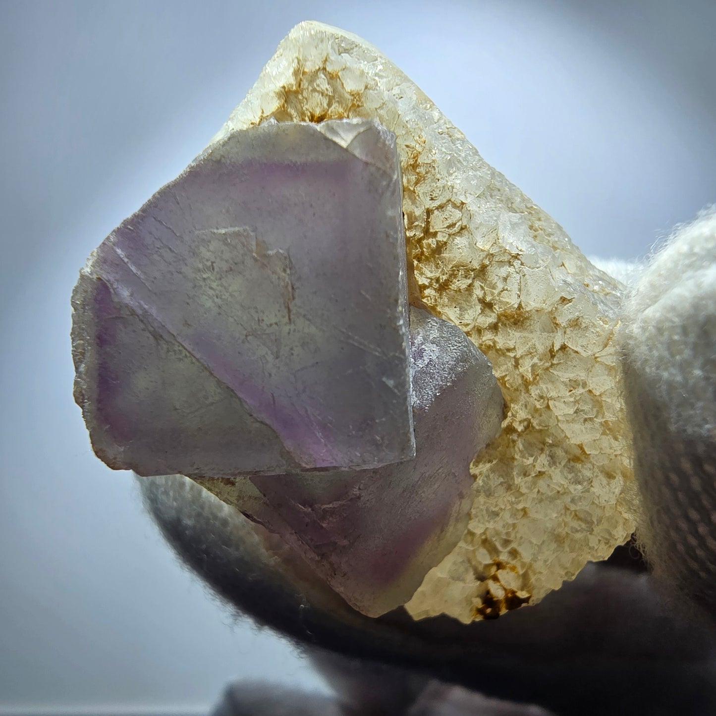 Cube de fluorite fantôme, spécimen de quartz vert violet, Omehane, Namibie, 38 x 23 x 24 mm 