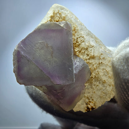 Cube de fluorite fantôme, spécimen de quartz vert violet, Omehane, Namibie, 38 x 23 x 24 mm 