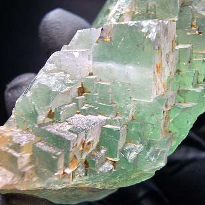 Cube de fluorite fantôme étagé vert turquoise Omehane, namibie 62*25*30mm