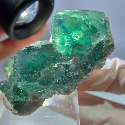 Phantom Fluorit Würfel Stufe, grün parkettiert Okorusu, Namibia 38*28*16mm