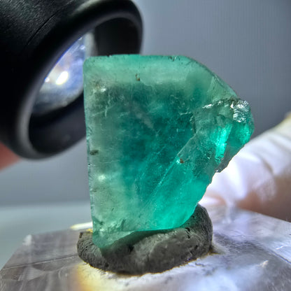 Klarer Phantom Fluorit Würfel parkettiert, grün Okorusu, Namibia 15*14*13mm