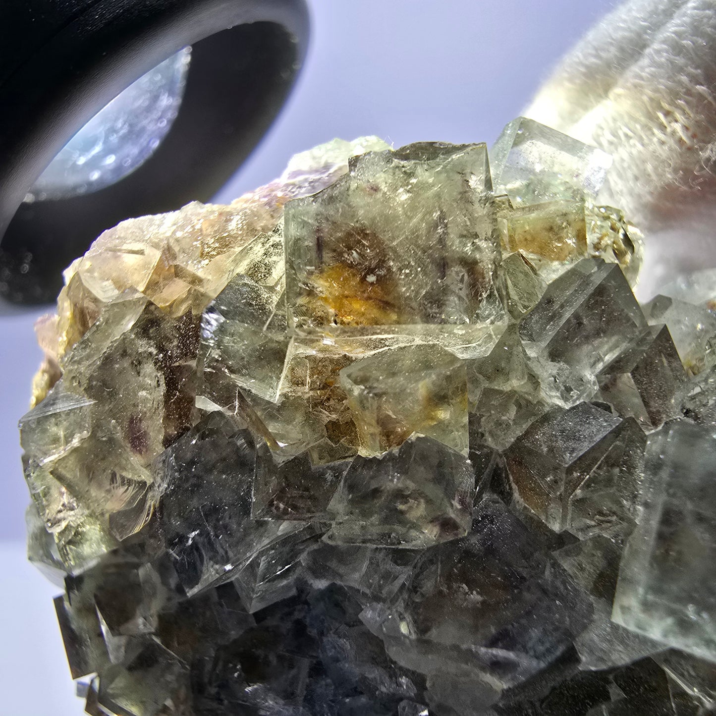 Phantom Fluorite Cube Specimen Double-Sided Green Purple Yellow Okorusu Namibia 72*64*33mm 