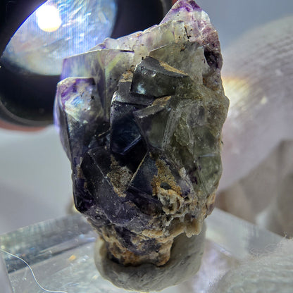 Cube de fluorite fantôme zonal, spécimen d'orthose, Erongo, Namibie, 27 x 26 x 18 mm 