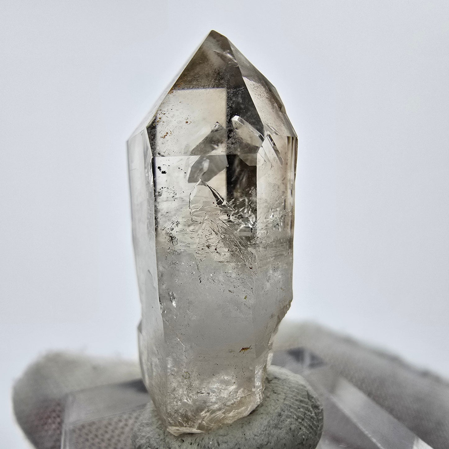Enhydro Phantom Rauchquarz Zepter Spitze 2x Blase Goboboseb, Namibia 35*18*10mm