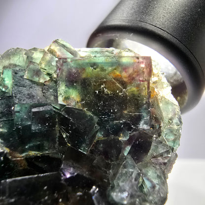 Rare spécimen de cube de fluorite fantôme, vert violet Okorusu Namibie 80*43*17 mm 
