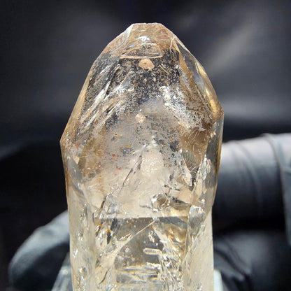 Enhydro Phantom Smoky Quartz Sceptre Tip 3x Bubble Goboboseb, Namibie 44*15*15mm 
