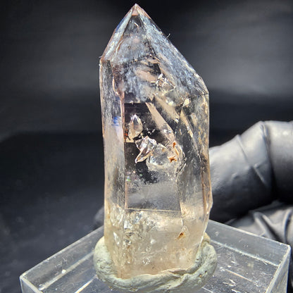 Quartz fumé fantôme clair, pointe de sceptre Goboboseb namibie, Collection 34x15x14mm