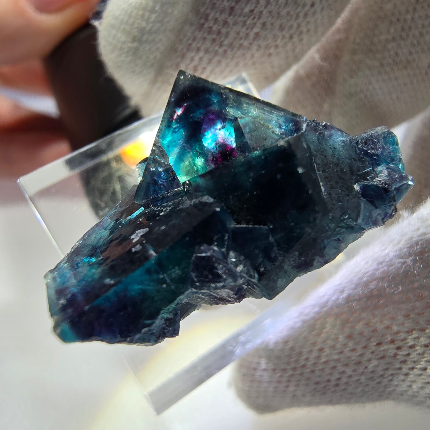Phantom Fluorit Würfel Stufe, zonal - Neuer Fund! Okorusu, Namibia 30*24*16mm