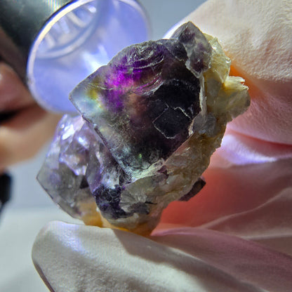 Cubes de fluorite fantôme colorés, spécimen de muscovite, Erongo, Namibie, 24 x 18 x 16 mm 