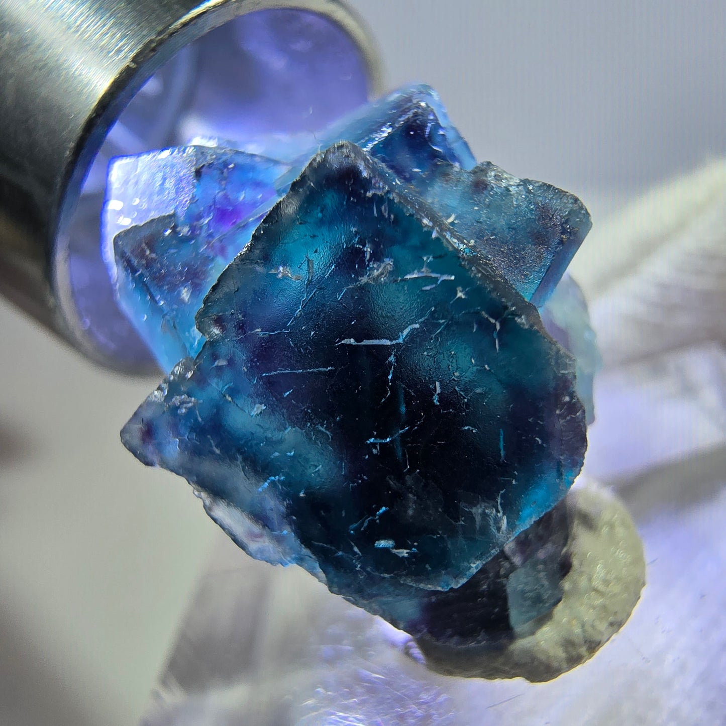 Phantom Fluorit Würfel Stufe, zonal - Neuer Fund! Okorusu, Namibia 22*14*11mm