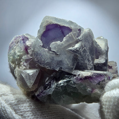 Cube de fluorite fantôme, spécimen de quartz vert violet, omégane, Namibie, 48 x 38 x 29 mm 