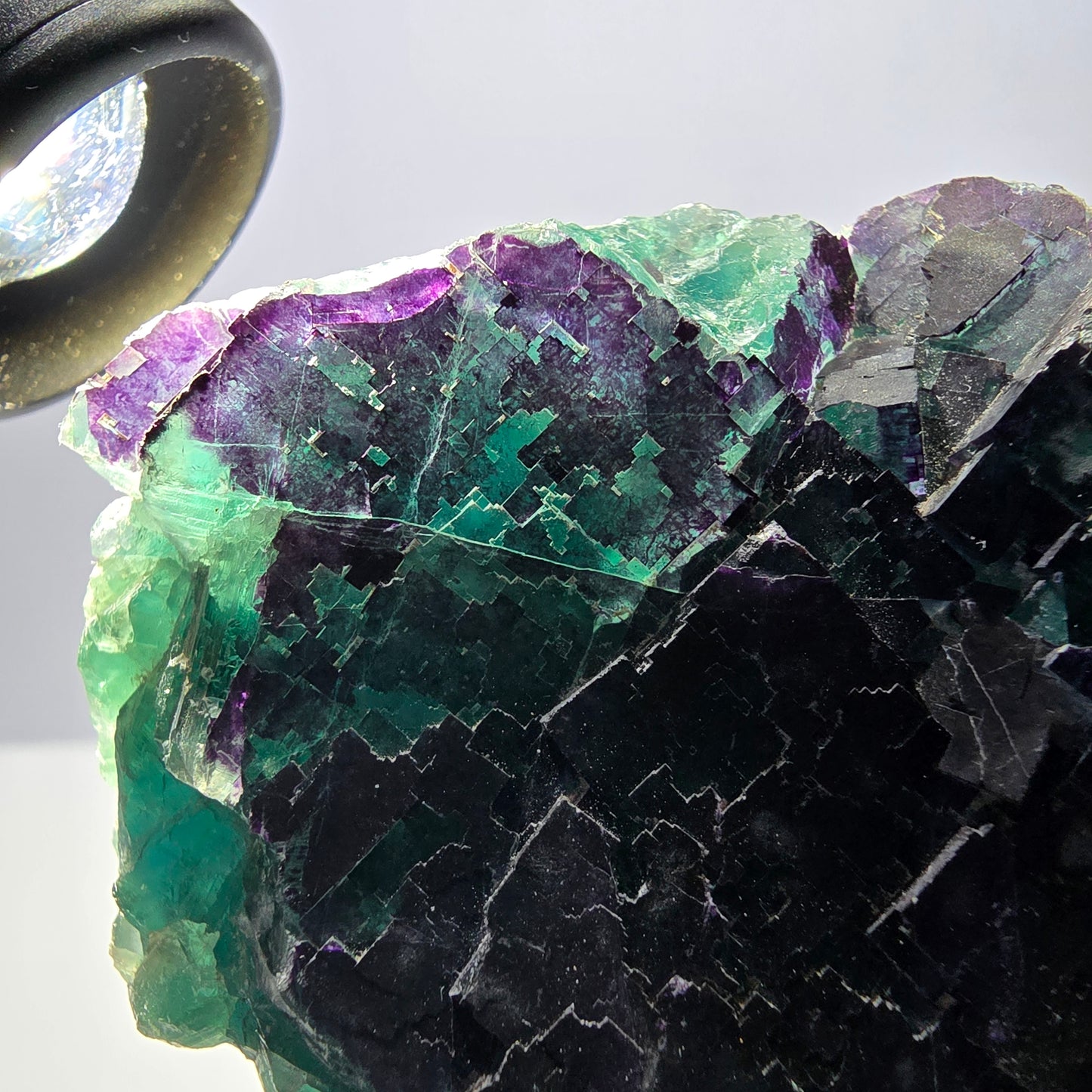 Große Phantom Fluorit Würfel Stufe grün lila zonal 11:11 Angel Pocket, Namibia 98*78*51mm