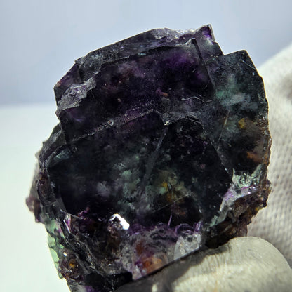 Klare Phantom Fluorit Würfel Stufe zonal grün lila Okorusu, Namibia 35*30*22mm