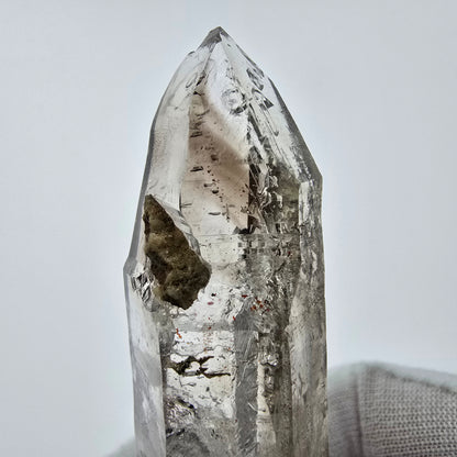 Enhydro Phantom Smoky Quartz Sceptre Tip 1x Bubble Goboboseb, Namibie 61*19*16mm 
