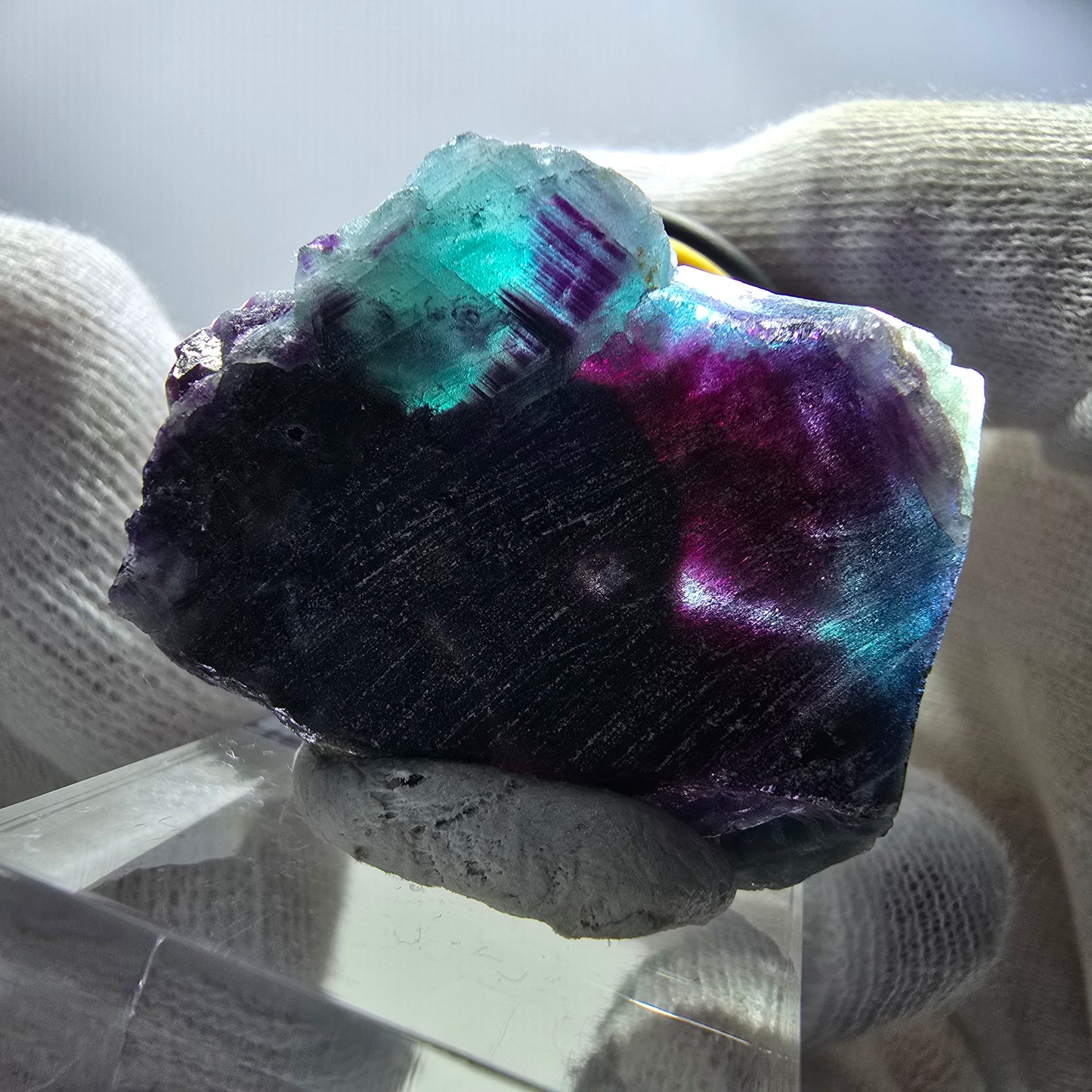 Phantom Fluorit Würfel, zonal - Neuer Fund! Okorusu, Namibia 39*39*15mm