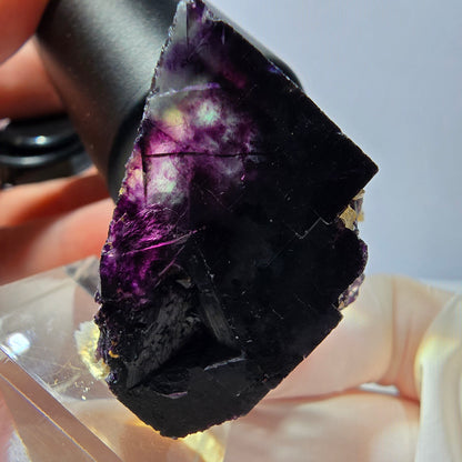 Phantom Fluorit Würfel, Quarz Stufe, lila Okorusu, Namibia 33*27*26mm