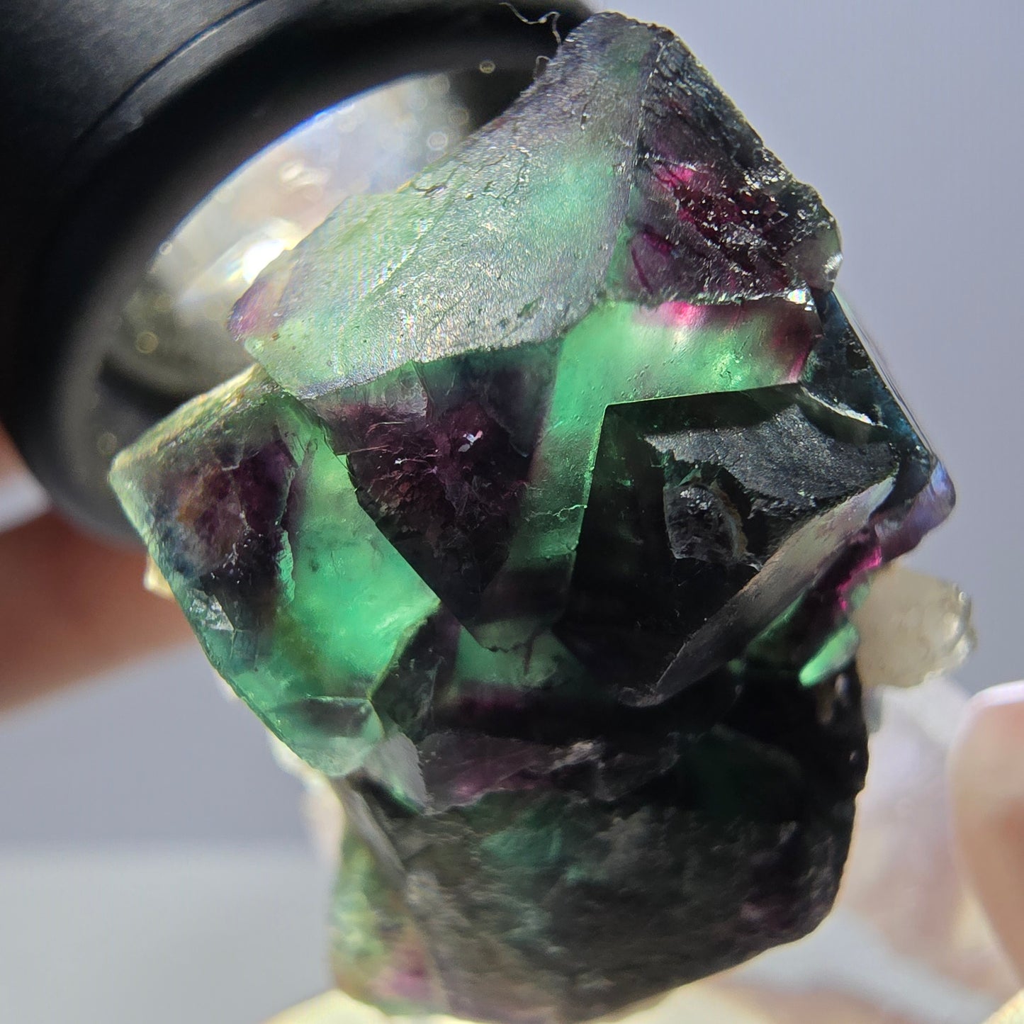 Rare UV Fluorite Cube, Quartz Specimen, green purple Okorusu, Namibia 32*26*15mm 