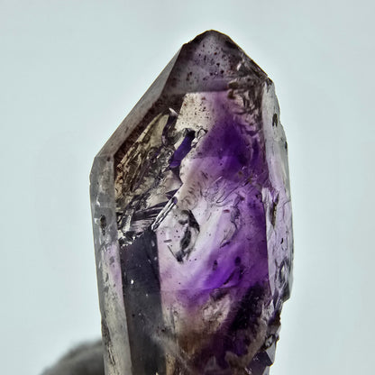 Pointe de sceptre d'améthyste fantôme Enhydro, 1x Bubble Brandberg, Namibie 34 x 16 x 14 mm 