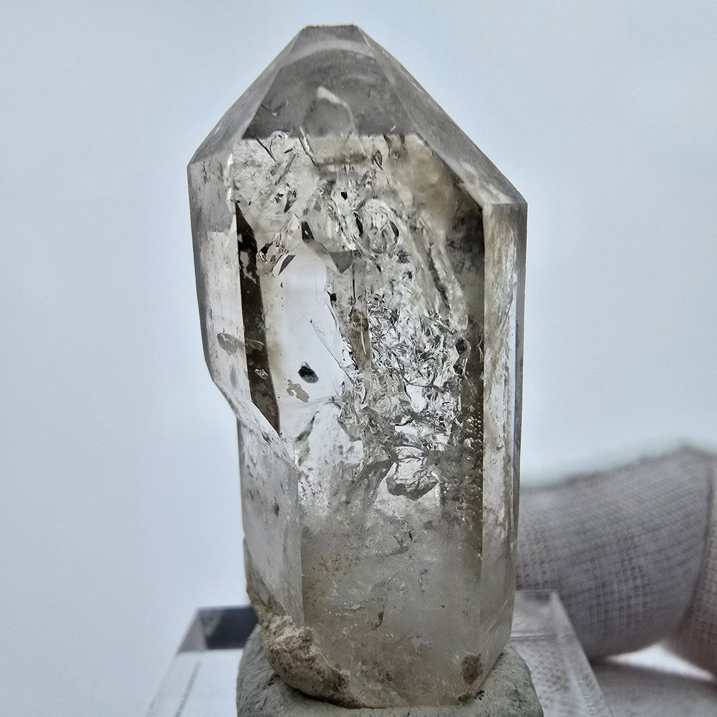 Enhydro Phantom Rauchquarz Zepter Spitze 2x Blase Goboboseb, Namibia 38*18*12mm
