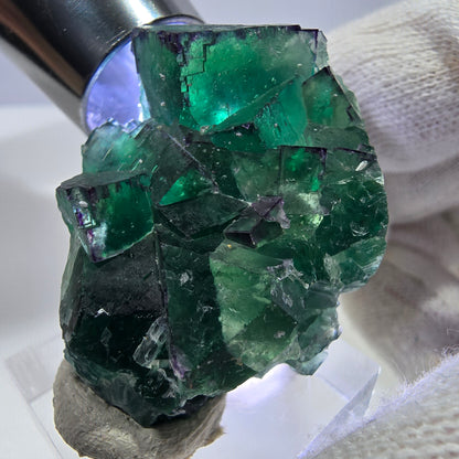 Spécimen de cube de fluorite fantôme parqueté zonal Okorusu, Namibie 42*30*16mm 