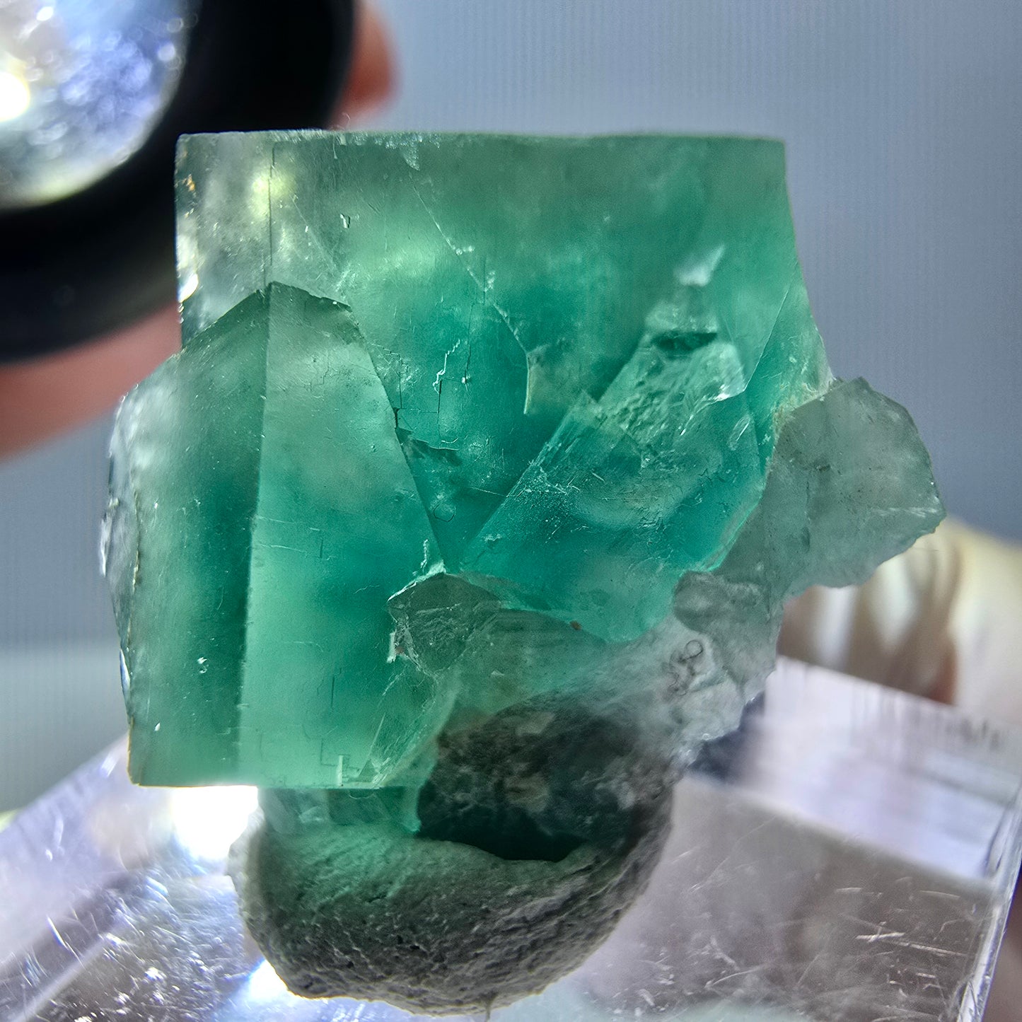 Phantom Fluorit Würfel Stufe, grün parkettiert Okorusu, Namibia 23*22*13mm