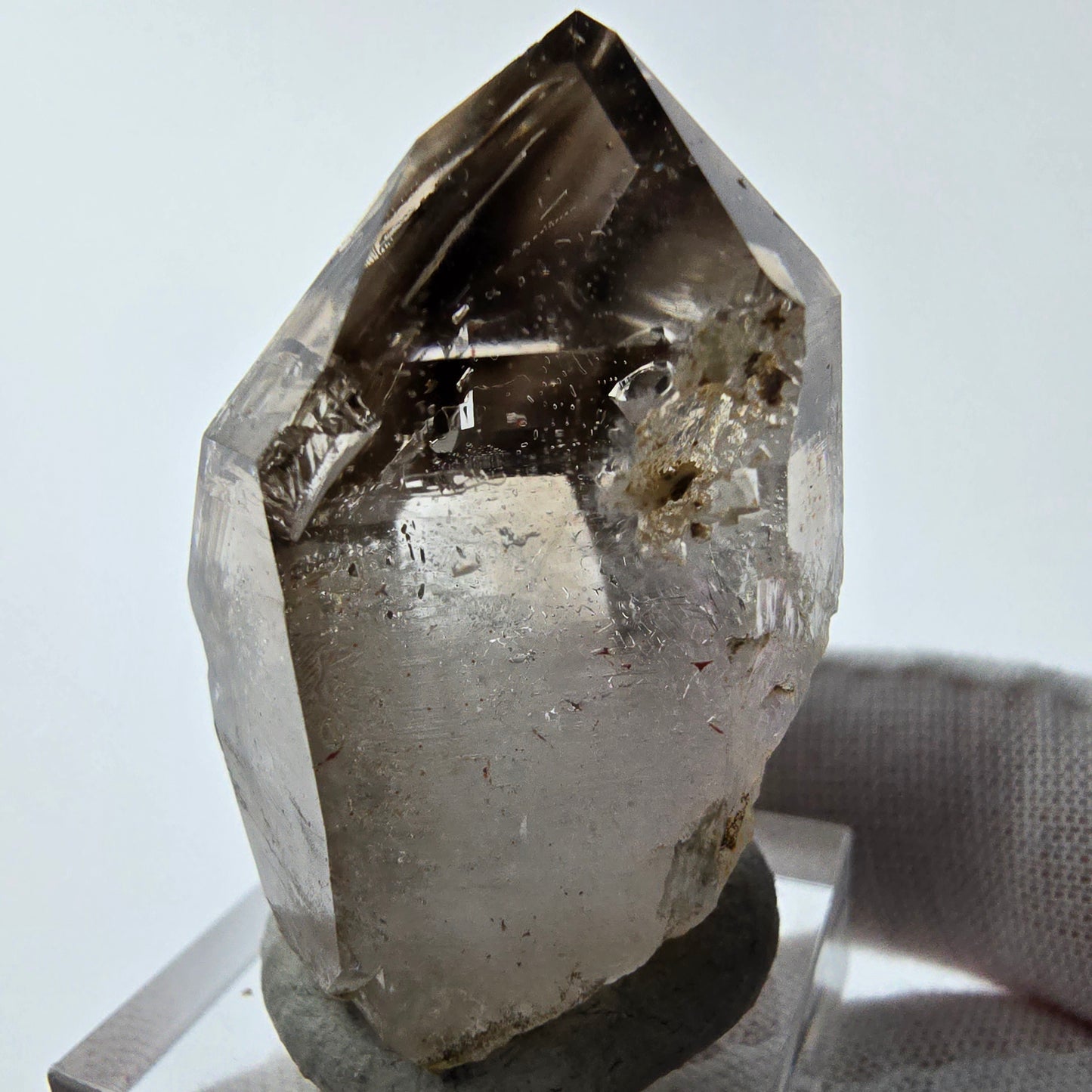 Enhydro Phantom Rauchquarz Zepter Spitze 1x Blase Goboboseb, Namibia 39*29*22mm