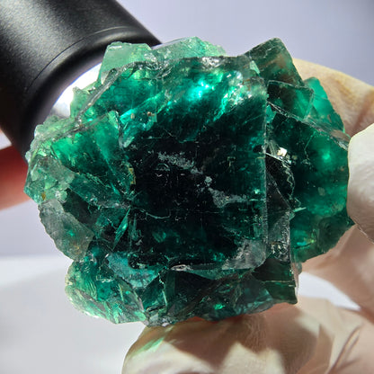 Spécimen de cube de fluorite fantôme, parqueté vert violet Okorusu, Namibie 47*36*24 mm 