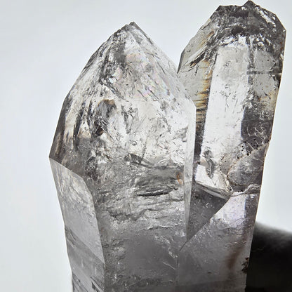 Quartz fumé squelette Enhydro DT, calcite UV, 2x Bubble Valentine Pocket, Namibie 91 x 45 x 27 mm 