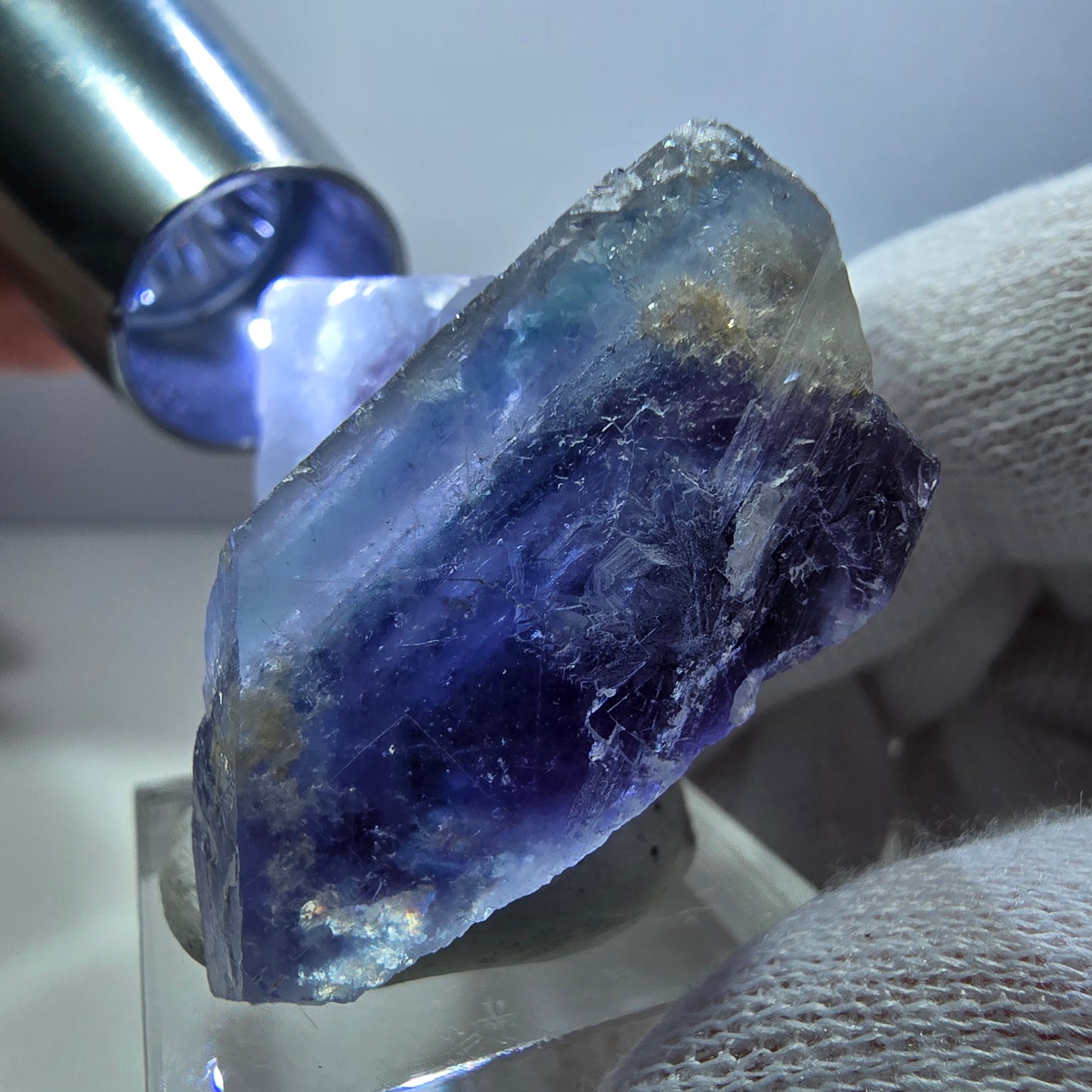 Seltene Phantom Fluorit Würfel Stufe blau lila Okorusu, Namibia 42*35*24mm