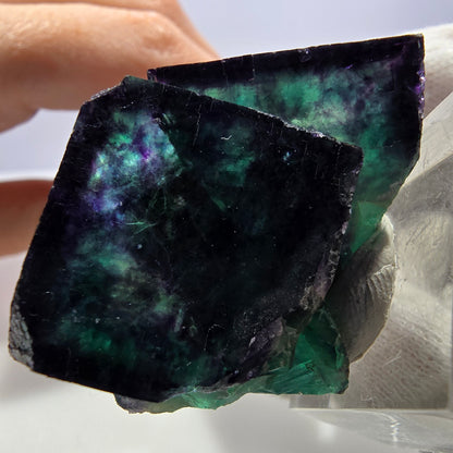 Clear Phantom Fluorite Cube Specimen zonal green purple Okorusu, Namibia 45*37*29mm 