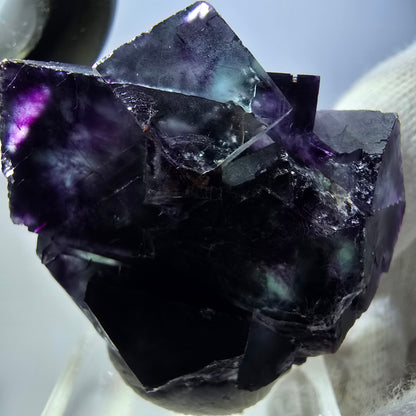 Rare Phantom Fluorite Cube Specimen zonal green purple Okorusu, Namibia 41*34*21mm 