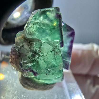 Phantom Fluorit Würfel Stufe, grün lila Okorusu, Namibia 20*16*15mm