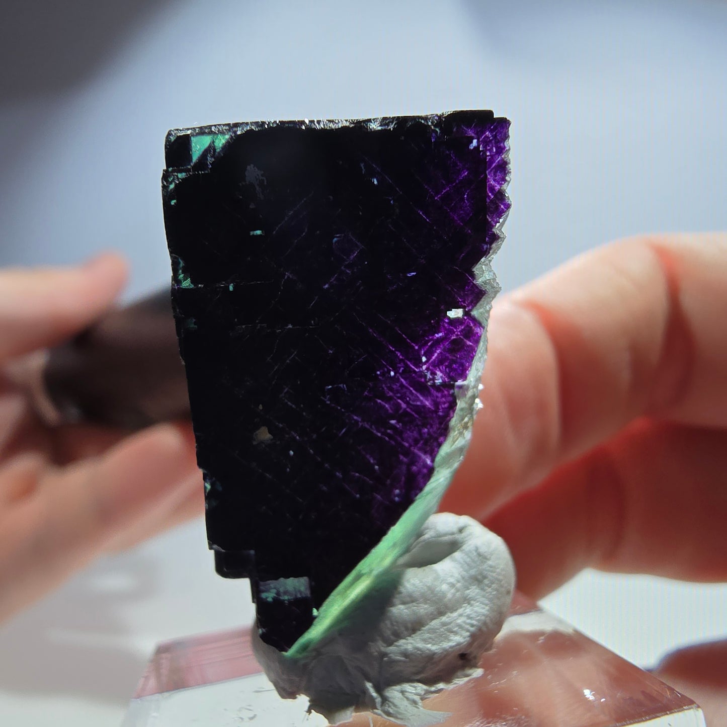 Fluorit Würfel Stufe, parkettiert grün lila 11:11 Angel Pocket Okorusu, Namibia 35*31*16mm