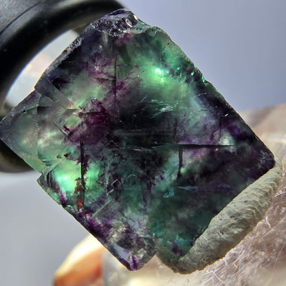 Phantom Fluorit Würfel parkettiert, grün lila Okorusu, Namibia 18*15*15mm