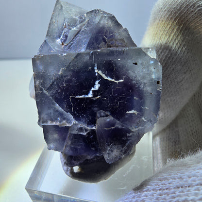 Seltene Phantom Fluorit Würfel Stufe blau lila Okorusu, Namibia 43*33*23mm
