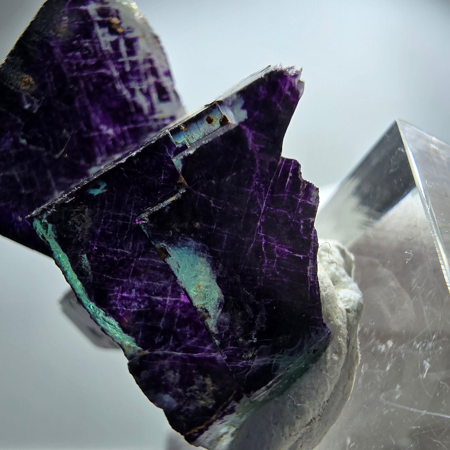Cube de fluorite fantôme de qualité 11:11, Angel Pocket, mine d'Okorusu, Namibie, 36 x 34 x 17 mm 
