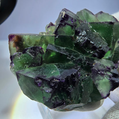 Seltene Phantom Fluorit Würfel Stufe zonal grün lila Okorusu, Namibia 61*41*27mm