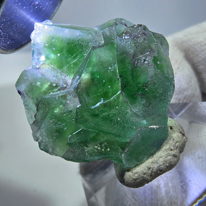 Rare Phantom Fluorite Cube Specimen zonal green purple Okorusu, Namibia 28*28*12mm