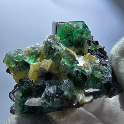 Phantom Fluorit, Rauchquarz, Muskovit, Schörl Turmalin Erongo Namibia 53*49*30mm