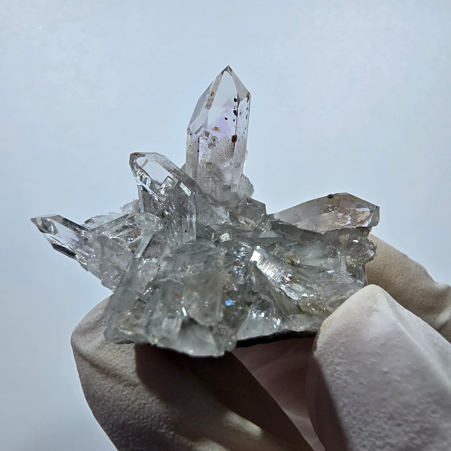 Quartz Harlequin rare, spécimen de chlorite, mine Streep, Goboboseb, Namibie, 46 x 32 x 28 mm 