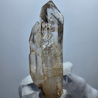 Enhydro Phantom Smoky Quartz Scepter, 1x Bubble Goboboseb, Namibia 44*13*13mm 